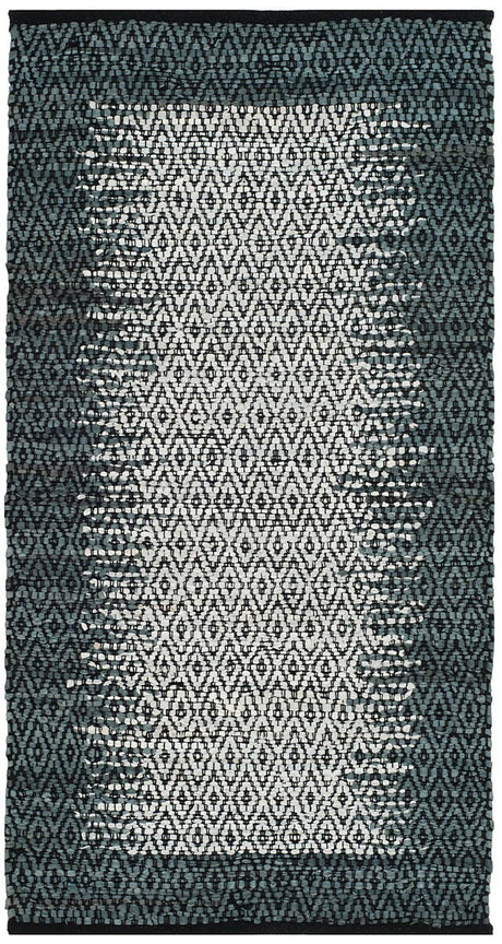 Safavieh Vintage Leather Vtl387B Light Grey / Charcoal Rugs.