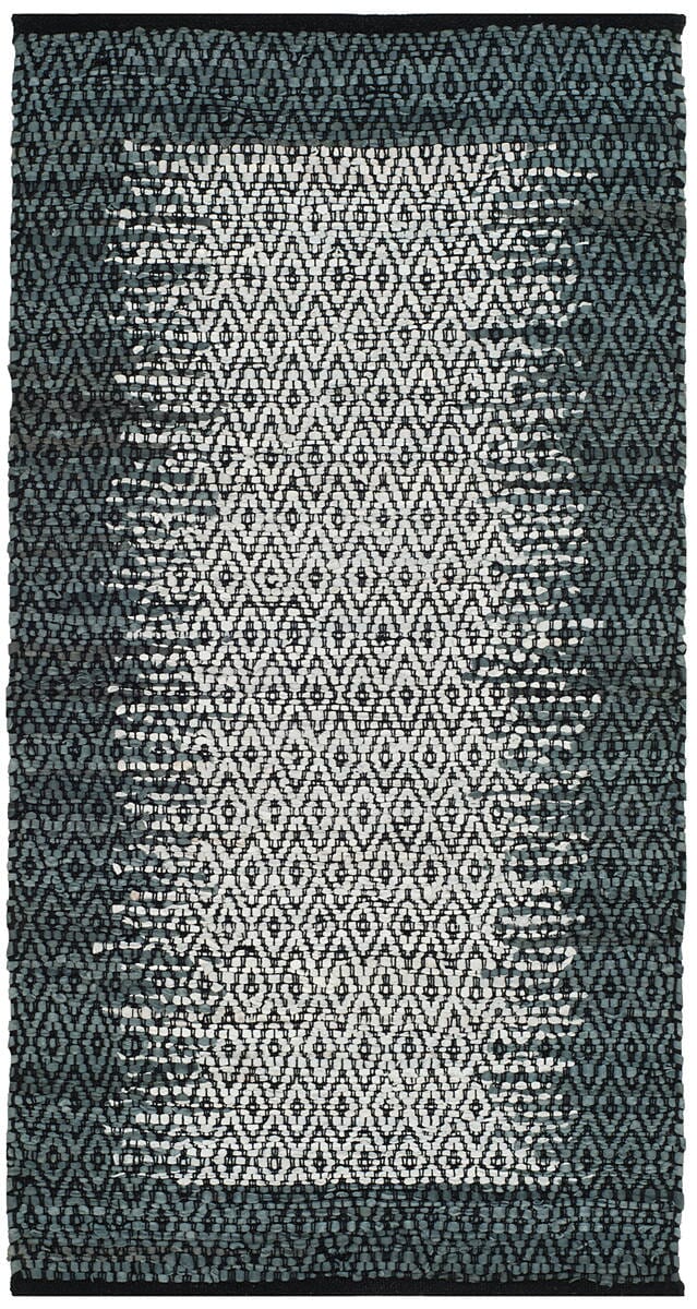 Safavieh Vintage Leather Vtl387B Light Grey / Charcoal Rugs.