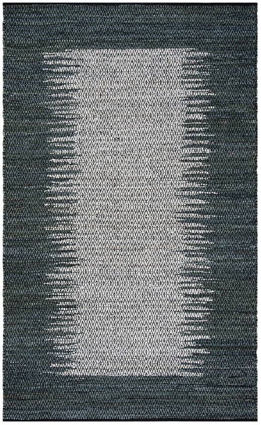 Safavieh Vintage Leather Vtl387B Light Grey / Charcoal Bordered Area Rug