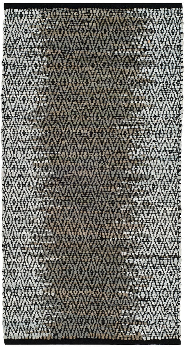 Safavieh Vintage Leather Vtl389A Light Grey / Grey Striped Area Rug