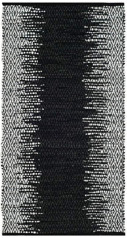 Safavieh Vintage Leather Vtl389C Light Grey / Black Striped Area Rug