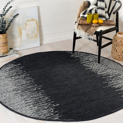 Safavieh Vintage Leather Vtl389C Light Grey / Black Striped Area Rug