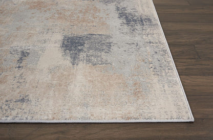 Nourison Rustic Textures Rus02 Blue / Ivory Organic / Abstract Area Rug