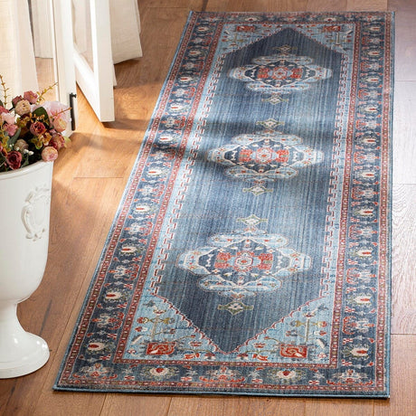 Safavieh Vintage Persian Vtp482M Blue / Light Blue Rugs.