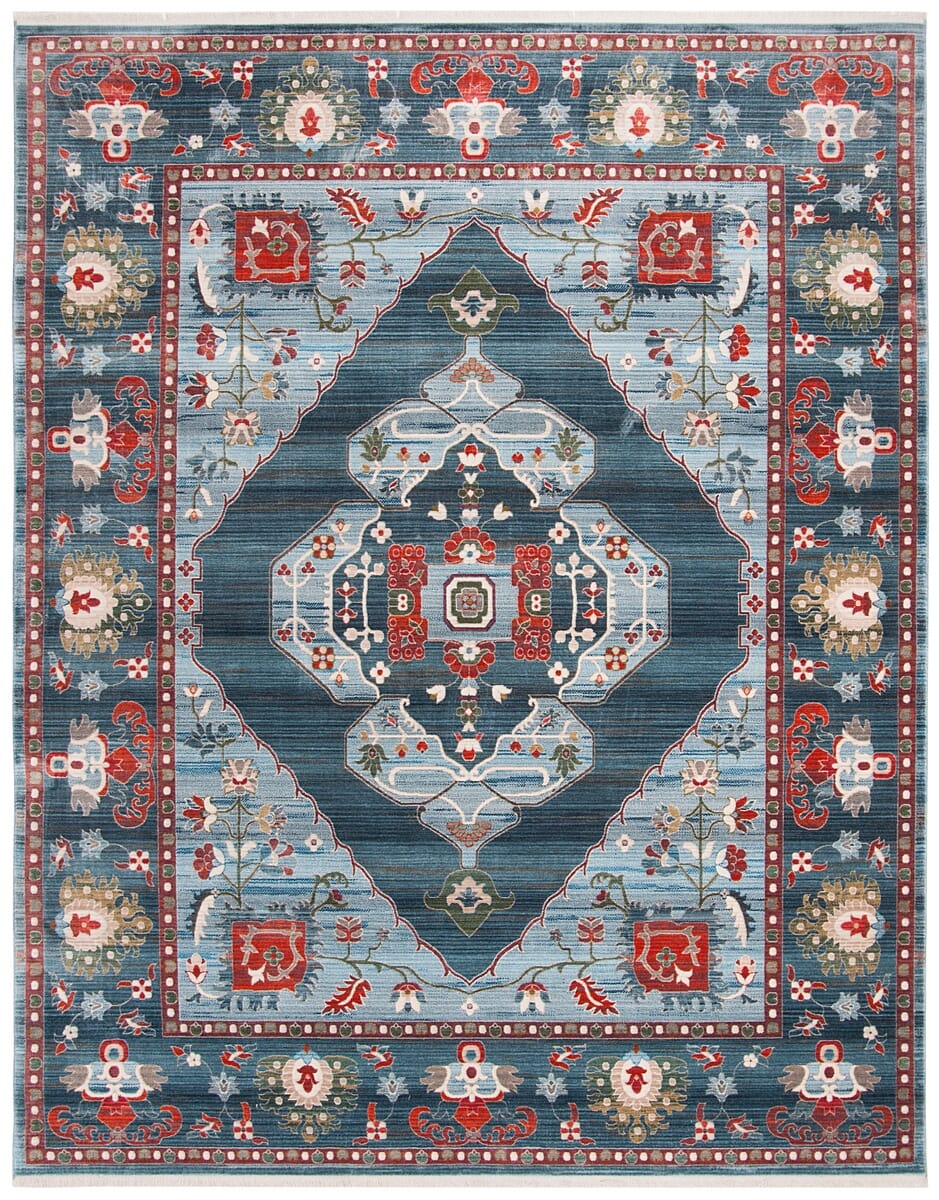 Safavieh Vintage Persian Vtp482M Blue / Light Blue Rugs.
