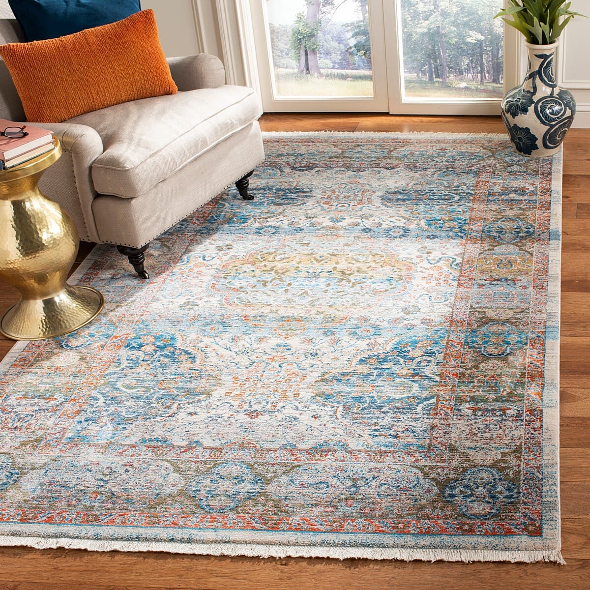 Safavieh Vintage Persian Vtp483B Beige / Blue Vintage / Distressed Area Rug