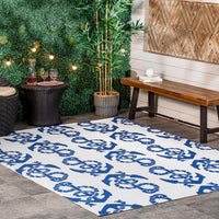 Nuloom Rell Nautical Anchor Nre2022A Blue Area Rug