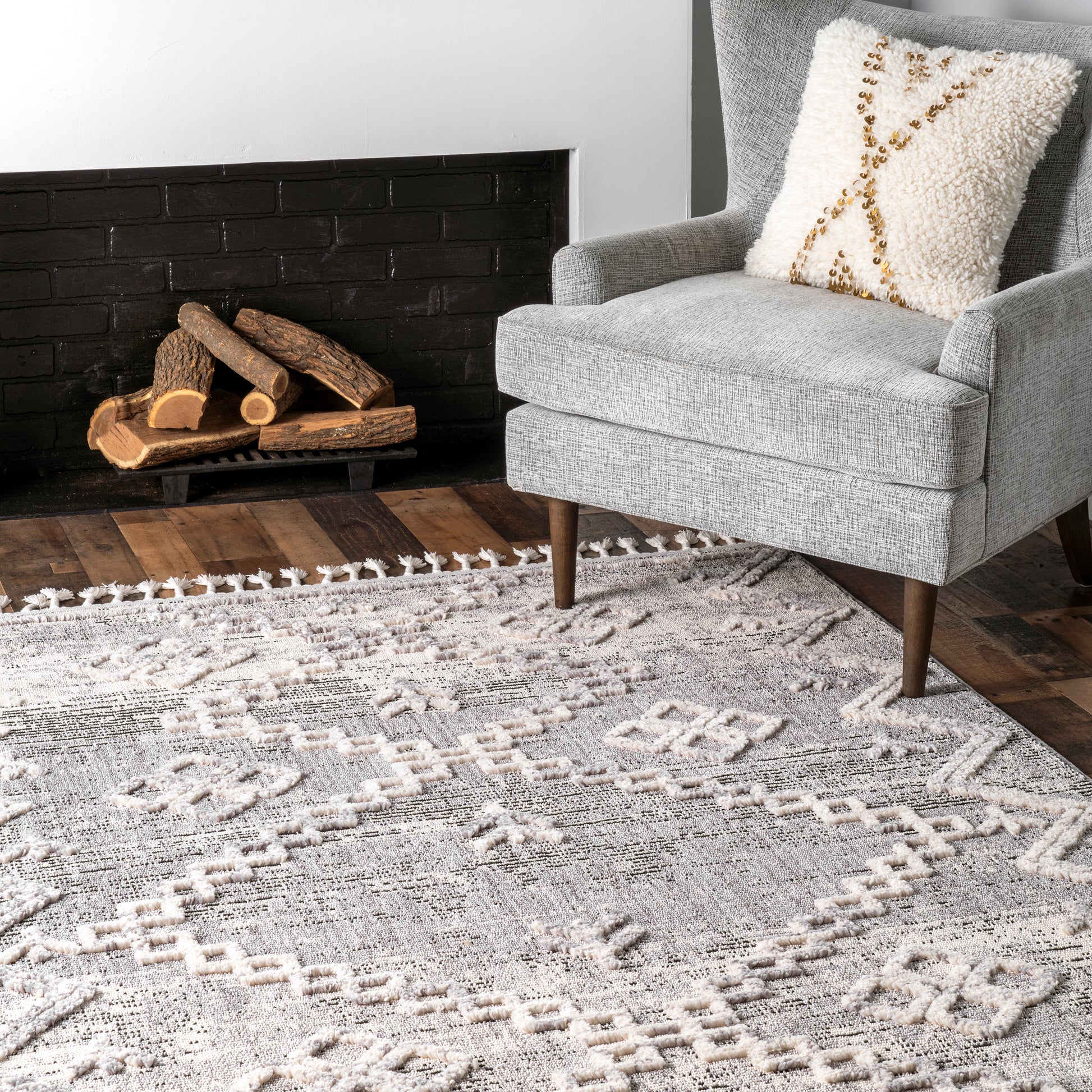 Nuloom Roxy Diamond Nro2330A Gray Area Rug