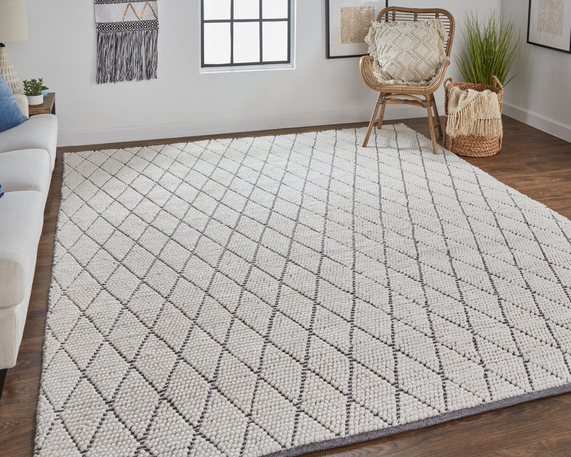 Feizy Thayer 8648F Ivory/Charcoal Area Rug