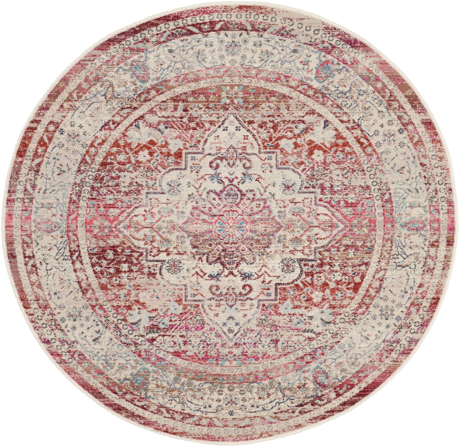 Nourison Vintage Kashan Vka07 Red/Ivory Area Rug