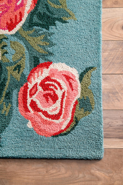 Nuloom Rose Bouquet Nro1393A Light Blue Area Rug