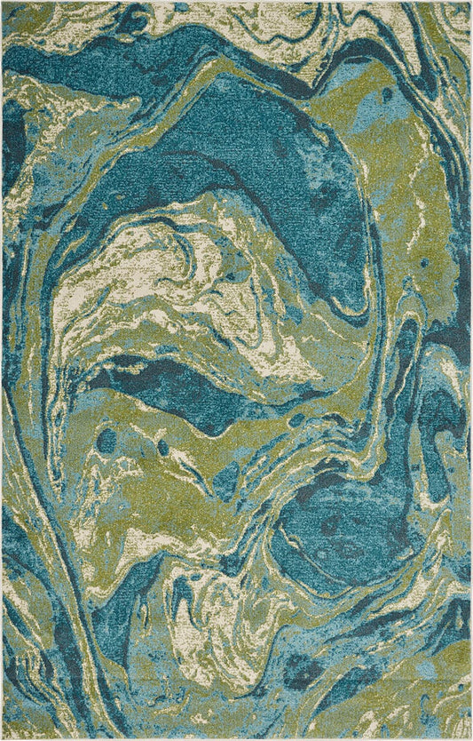 KAS Watercolors 6238 Geode Teal Organic / Abstract Area Rug