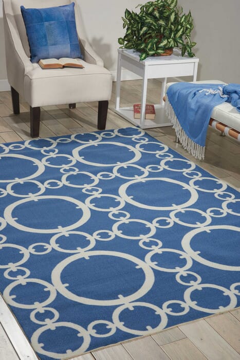 Nourison Waverly Sun And Shade Snd02 Navy Geometric Area Rug