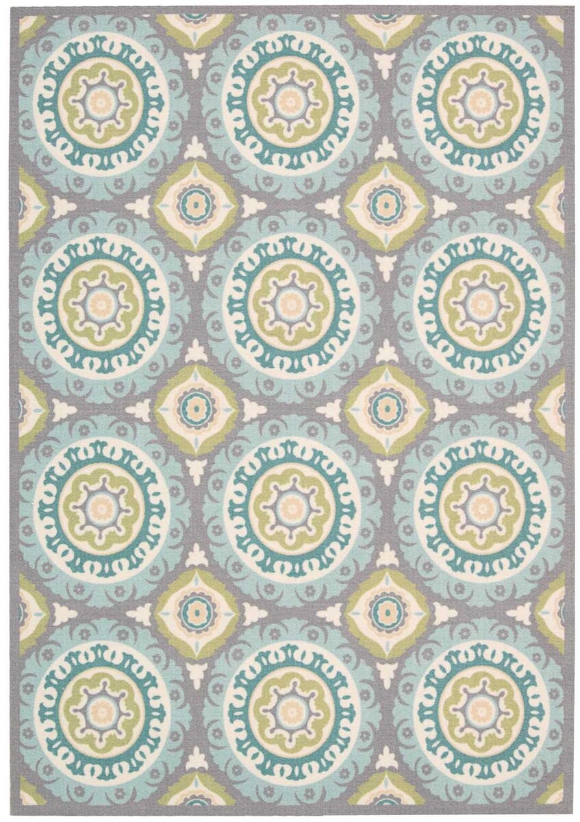 Nourison Waverly Sun And Shade Snd16 Jade Geometric Area Rug