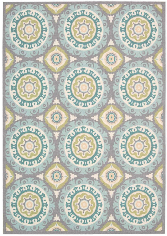 Nourison Waverly Sun And Shade Snd16 Jade Geometric Area Rug