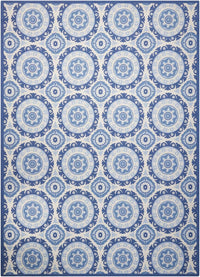 Nourison Waverly Sun And Shade Snd16 Navy Geometric Area Rug