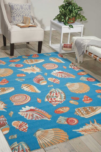 Nourison Waverly Sun And Shade Snd22 Azure Coastal Area Rug