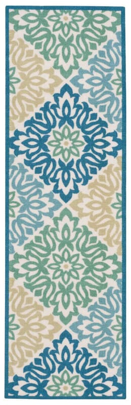 Nourison Waverly Sun And Shade Snd23 Marine Damask Area Rug