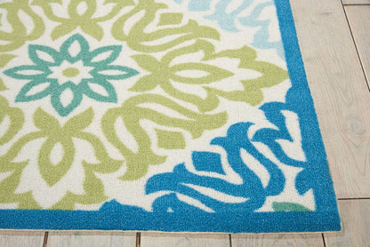 Nourison Waverly Sun And Shade Snd23 Marine Damask Area Rug