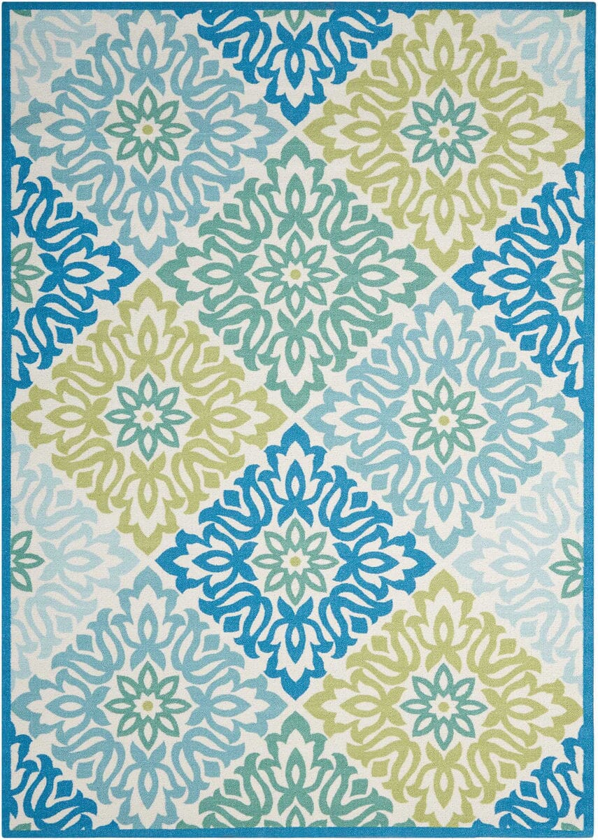 Nourison Waverly Sun And Shade Snd23 Marine Damask Area Rug