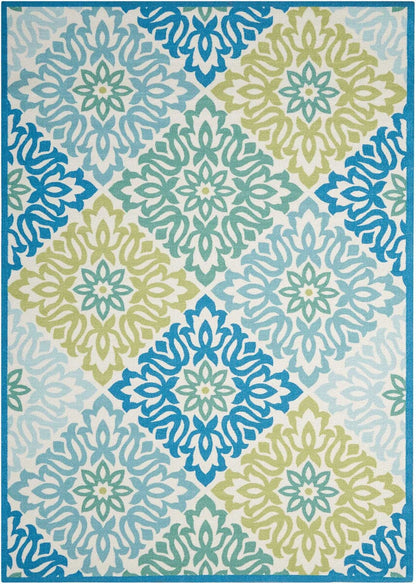 Nourison Waverly Sun And Shade Snd23 Marine Damask Area Rug