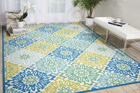 Nourison Waverly Sun And Shade Snd23 Marine Damask Area Rug