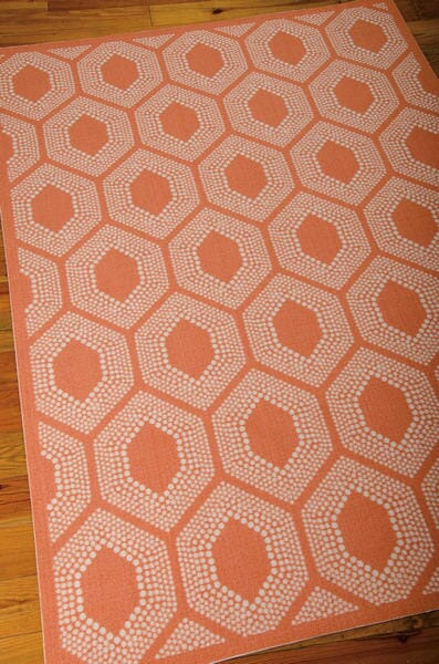 Nourison Waverly Sun And Shade Snd26 Tangerine Geometric Area Rug