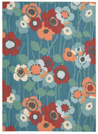 Nourison Waverly Sun And Shade Snd27 Blue Bell Floral / Country Area Rug