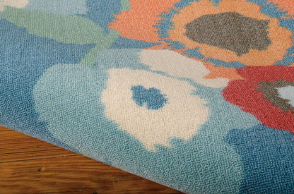 Nourison Waverly Sun And Shade Snd27 Blue Bell Floral / Country Area Rug