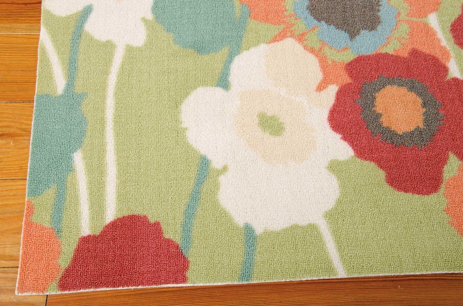 Nourison Waverly Sun And Shade Snd27 Seaglass Floral / Country Area Rug