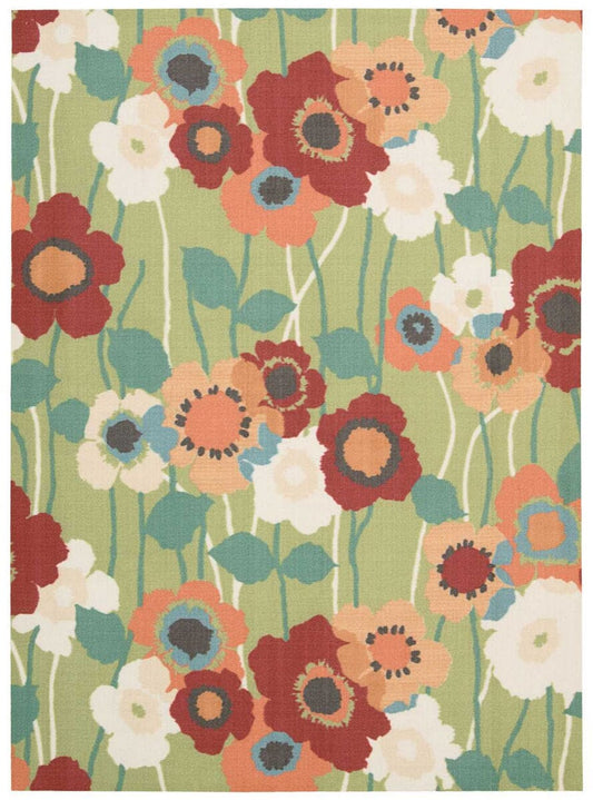 Nourison Waverly Sun And Shade Snd27 Seaglass Floral / Country Area Rug