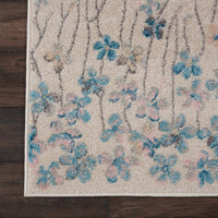 Nourison Tranquil Tra04 Ivory Floral / Country Area Rug