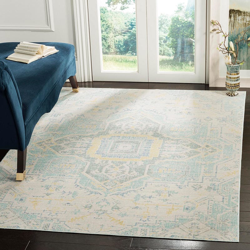 Safavieh Windsor Wds329L Light Grey / Seafoam Vintage / Distressed Area Rug