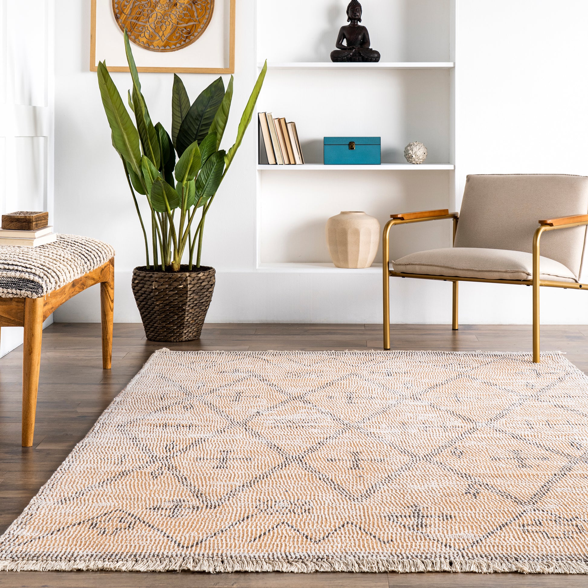 Nuloom Chantal Tribal Trellis Nch3487A Beige Area Rug