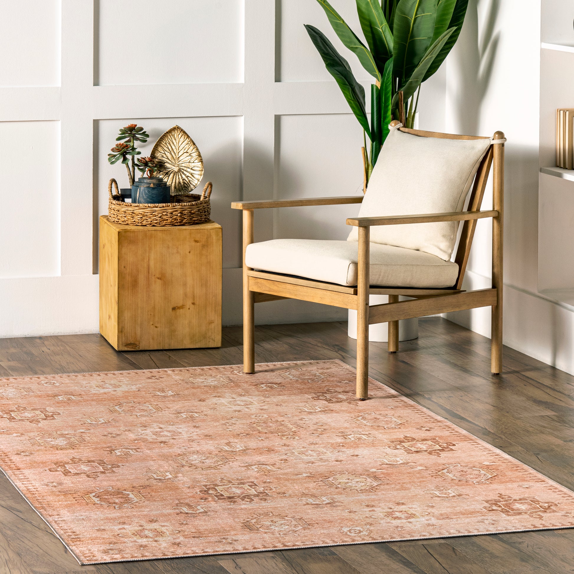 AreaRugs.com Wavaj Nwa1175B Blush Area Rug