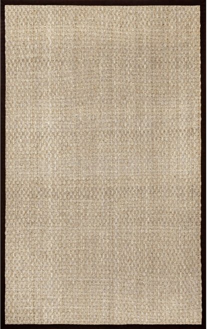Nuloom Hesse Checker Weave Seagrass Nhe2029A Black Area Rug