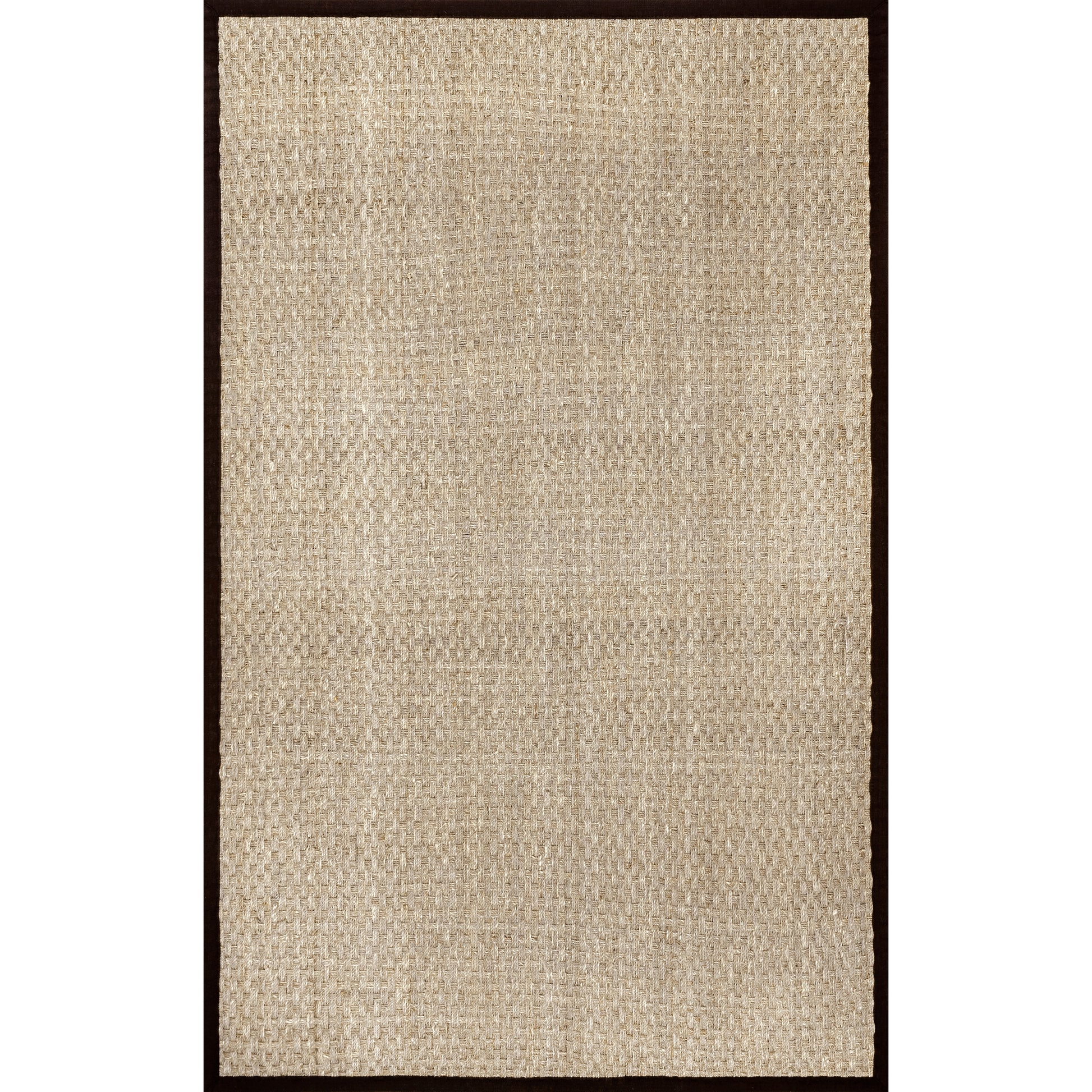 Nuloom Hesse Checker Weave Seagrass Nhe2029A Black Area Rug