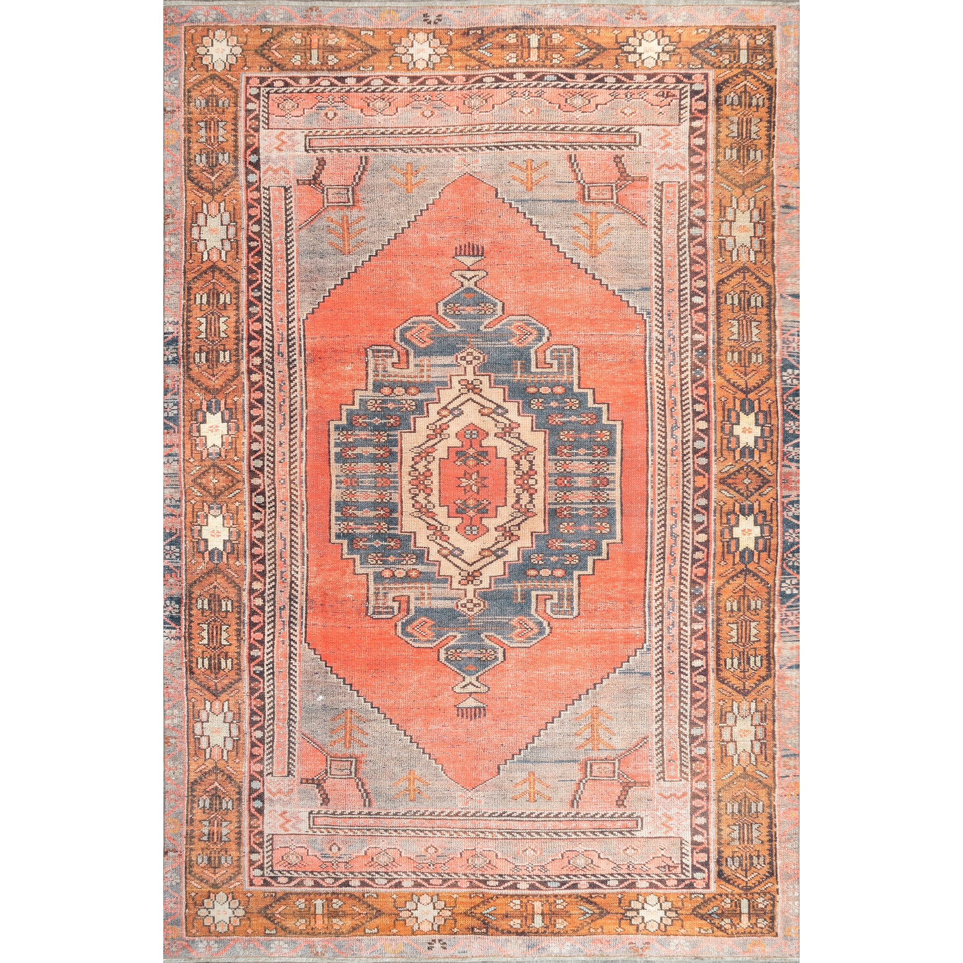 Nuloom Kamila Tribal Nka2609A Orange Area Rug