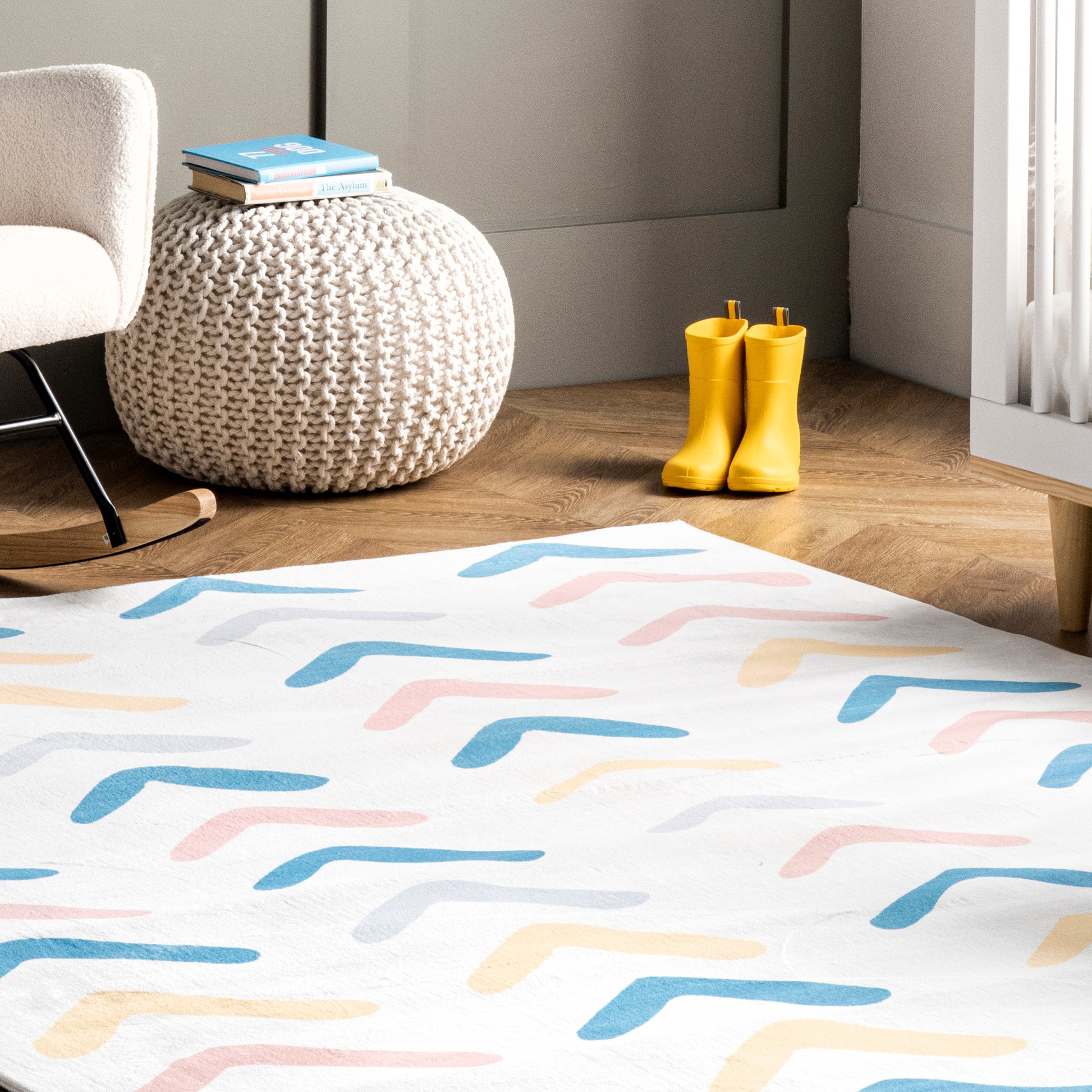 Nuloom Evelyn Kids Chevron Nev2041A Multi Area Rug