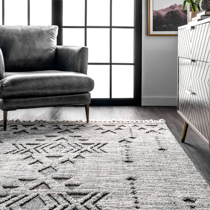 Nuloom Sully Snowflake Textured Nsu2334A Gray Area Rug