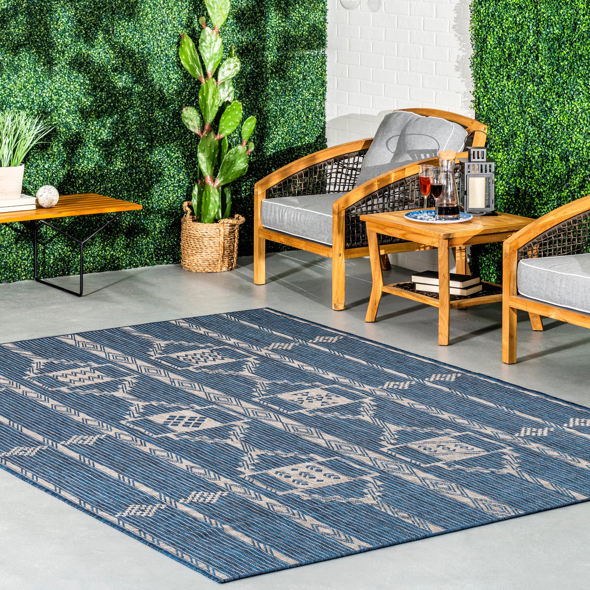 Nuloom Claudia Tribal Ncl1814B Blue Area Rug