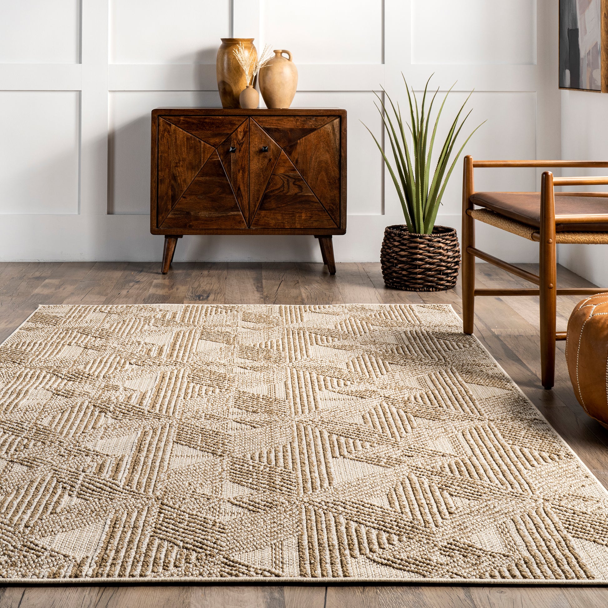 Nuloom Trinity Diamonds Ntr2909A Beige Area Rug