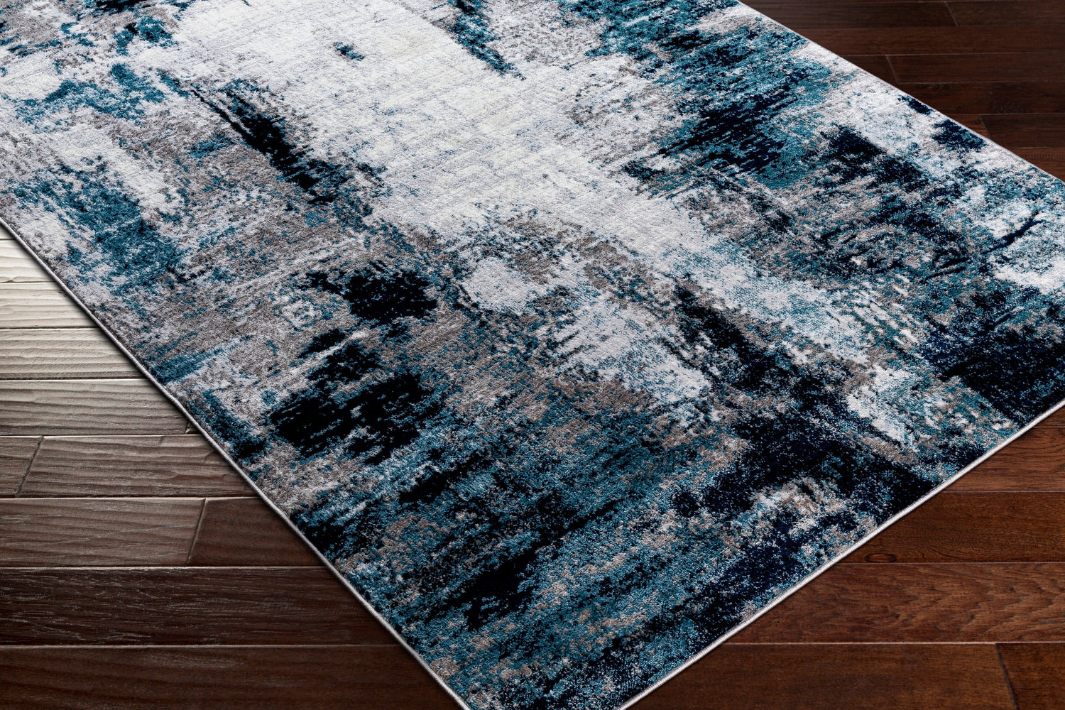 Surya Wanderlust Wnl-2309 Sky Blue, Ink Blue Rug.