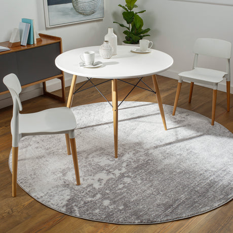 Surya Wanderlust Wnl-2310 Light Slate, White Rug.