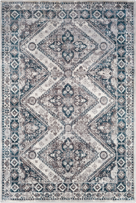 Surya Wanderlust Wnl-2314 Sky Blue, Charcoal Area Rug