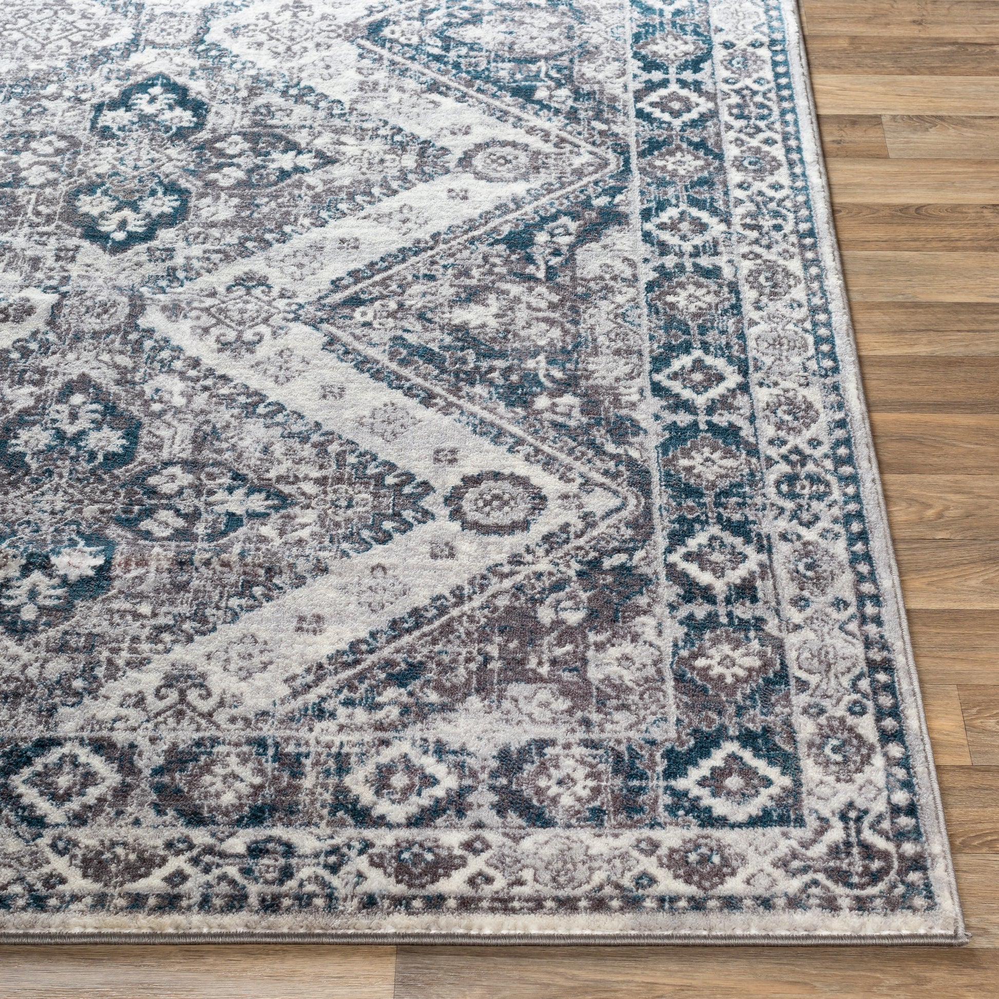 Surya Wanderlust Wnl-2314 Sky Blue, Charcoal Area Rug