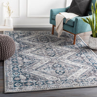 Surya Wanderlust Wnl-2314 Sky Blue, Charcoal Area Rug