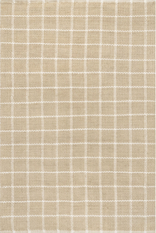 Nuloom Ella Farmhouse Checkered Nel1962A Natural Area Rug