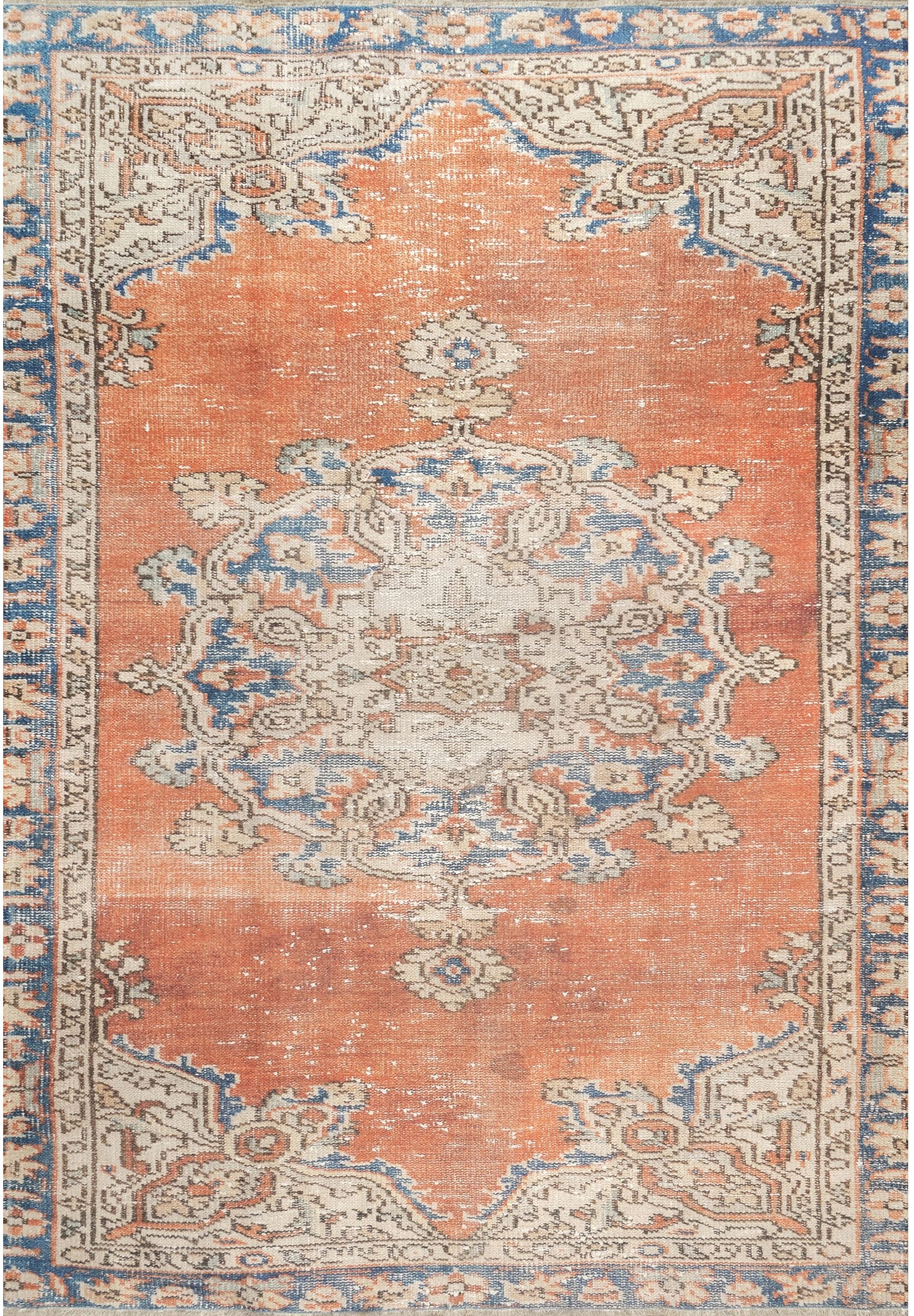 Nuloom Kendall Printed Regal Wreath Nke2613A Orange Area Rug