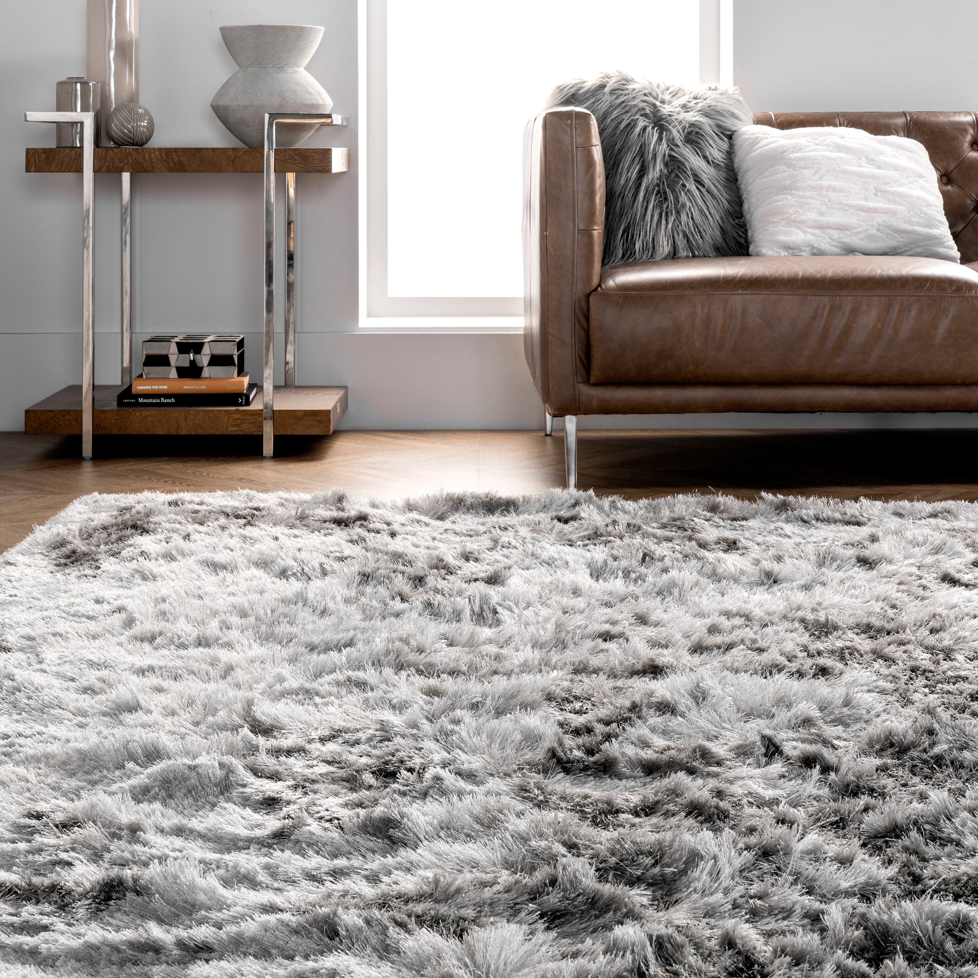 Nuloom Latonia Silken Nla2575C Silver Area Rug